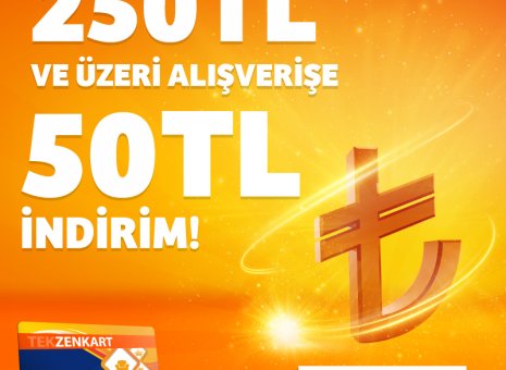 “İndirimin Böylesi Tekzen’de! Tekzenkart ile tek seferde 250 TL ve üzeri alışverişlerinizde anında 50 TL İndirim Bendis AVM’de Tekzen Mağazası’nda. 
